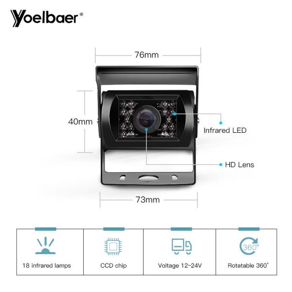 Quality 7 Monitor Vehicle  Reversing Systems Car Rear View Backup Camera System Kit For Bus Truck Coach Trailer for sale