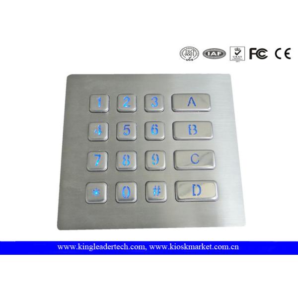 Rugged Backlit Metal Keypad With 16 Keys for Security Access Control System