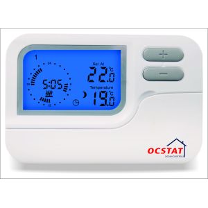 China LED Blue Backlight Programmable Thermostat With Manual Override Mode on sale