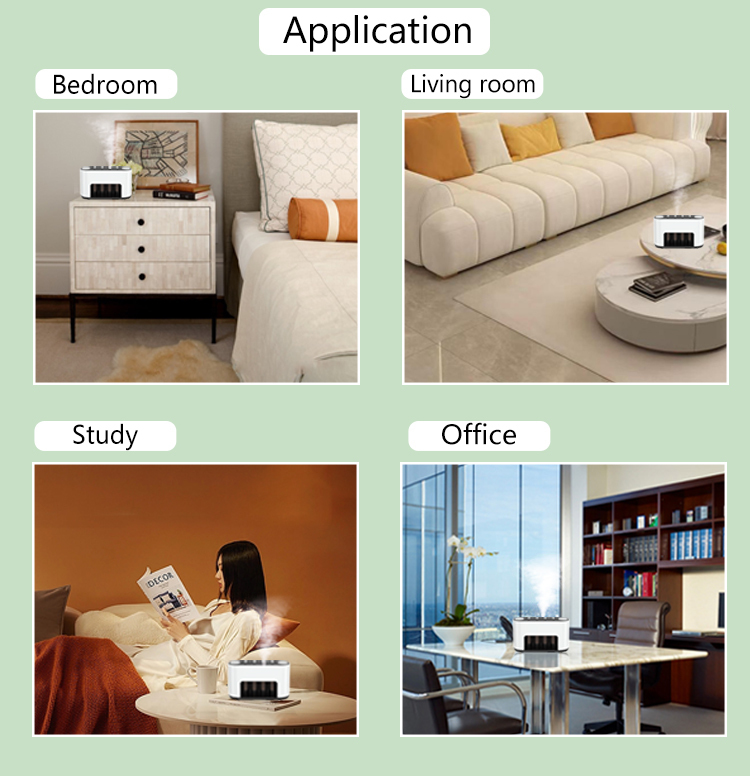 Four Nozzles Bluetooth Speaker Aroma Diffuser with Negative Ion Purification for Offices