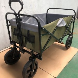 Wholesale Garden Use Green Folding Wagon Collapsible Beach Wagon Double Layer from china suppliers