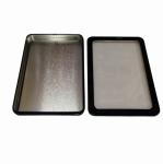 Plastic Clear Window Rectangular Tin Container With Transparent Lid
