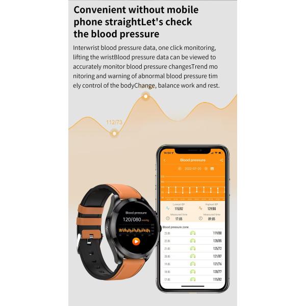 ET440 Health Monitoring Smart Watch Body Temperature Blood Pressure Sleep Monitoring