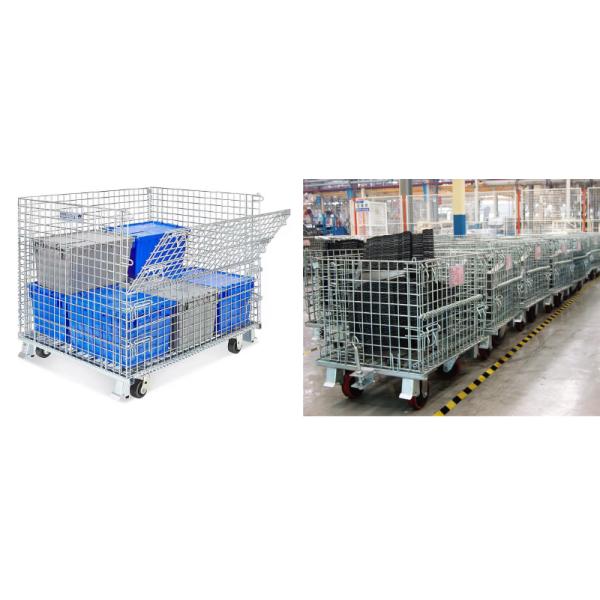 B42 Storage Cage For Logistics Warehousing ASRS Foldable Wire Mesh Container