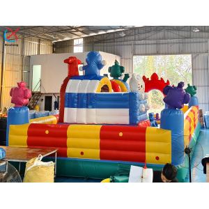 Inflatable Bouncy House Colourful Obstacle Course Inflatable Fun City Playground