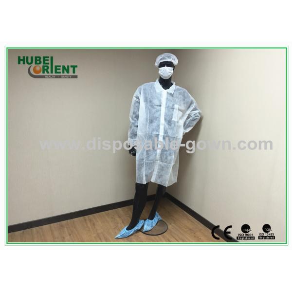 Quality Tyvek SMS MP PP Single Use Lab Coat With Velcro for sale