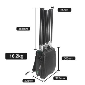 8-Band Backpack Drone Jammer 500-1500m Range 50W Output
