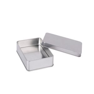 Antirust Lightweight Printed Tin Boxes With Hinged Lid Multipurpose
