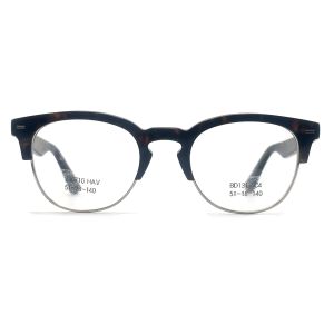 BD131 Retro Round Acetate Metal Glasses