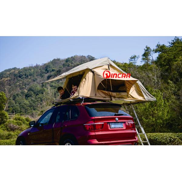 Waterproof polyester roof tent with bottom shield ripstop canvas roof top tent