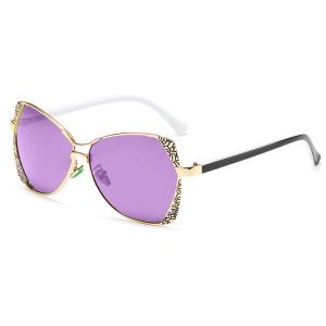 Retro Engraving 143MM Metal Frame Custom Polarized Sunglasses UV400