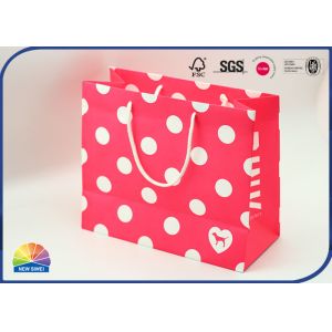 Customized Size Logo Varnishing Paper Shopping Bag With Nylon Handle
