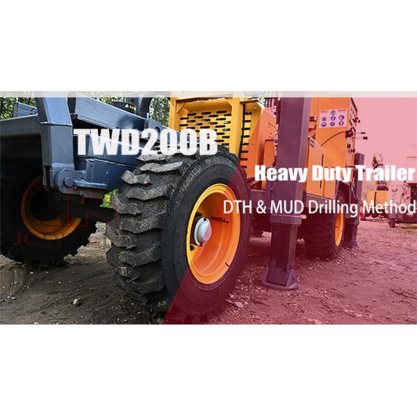 200m Portable Water Well Drilling Rig Trailer Mounted 77kw Diesel Engine