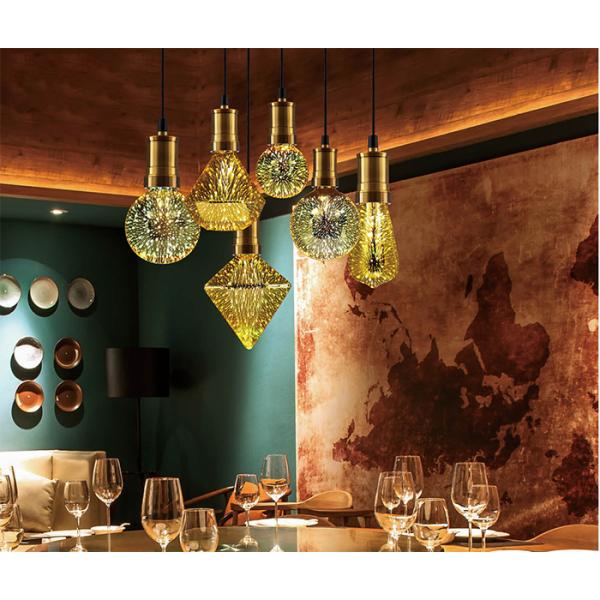 3d Finished Firework Decorative Filament Bulbs St64 5w G125 E27 Globe