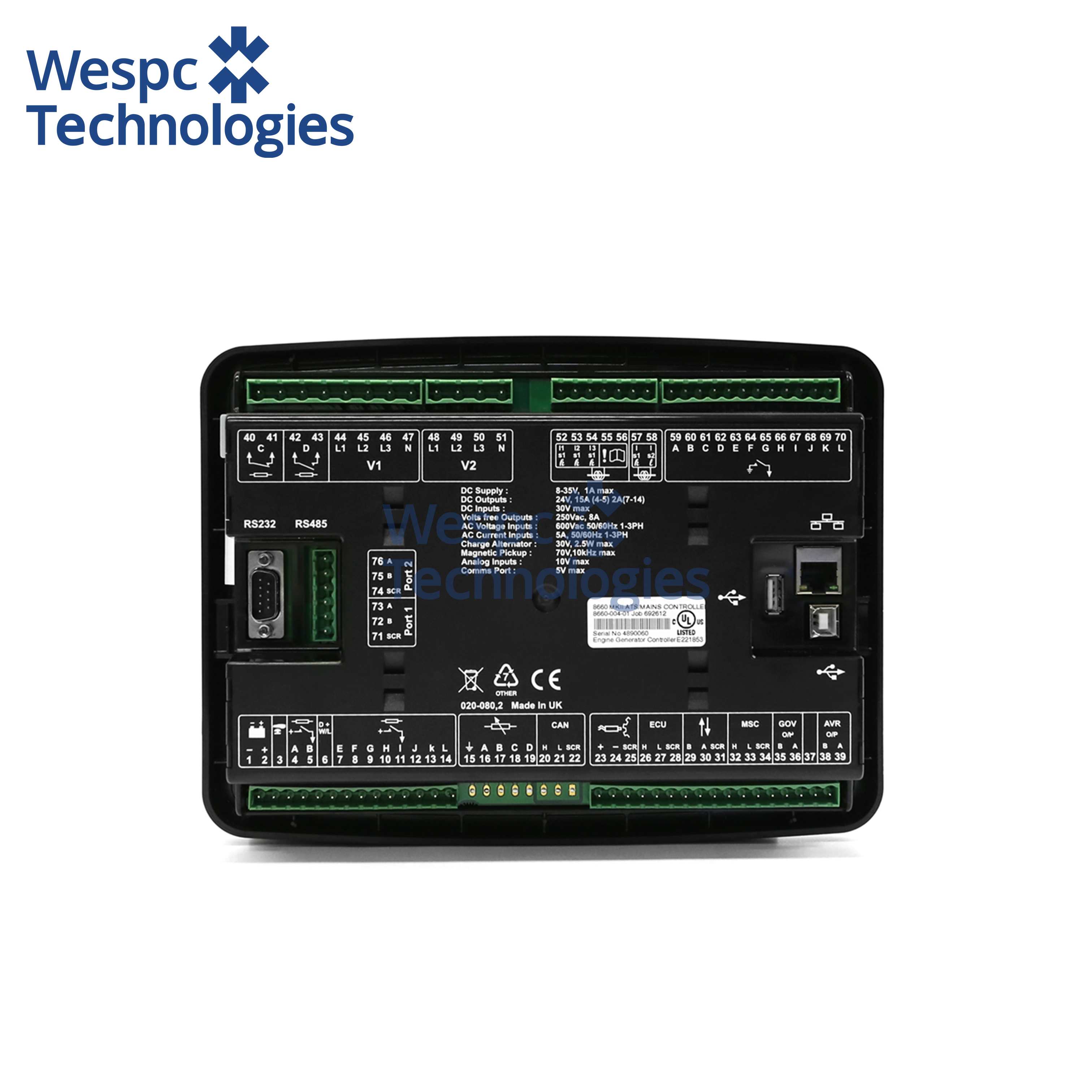 WESPC Original DSE8660 MKII Auto Transfer Switch & Mains (Utility) Control
