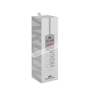 White Paper Cardboard Wine Drawer Box With Metal Plate Logo