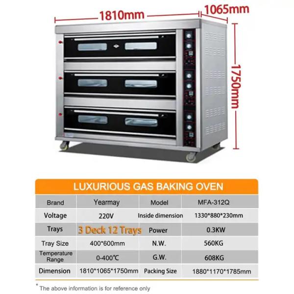 Quality Electronic Control Gas Oven MFA-412L With Precise Temperature Control for sale