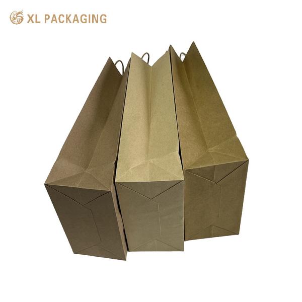 XL Packaging Customer Provide Kraft Paper Bags With Handles Eco Friendly Custom Printing Shopper Gift Craft Paper Bag