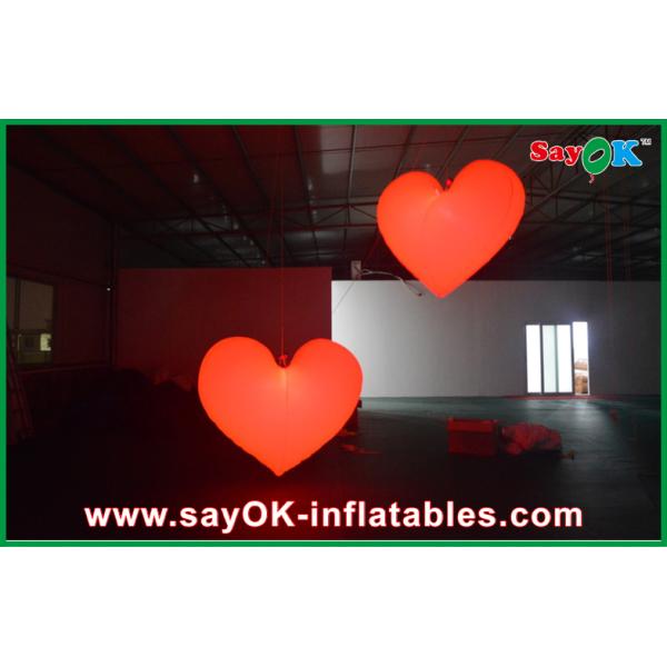 Wedding Romantic Hang Led Inflatable Heart With 190T Nylon Cloth