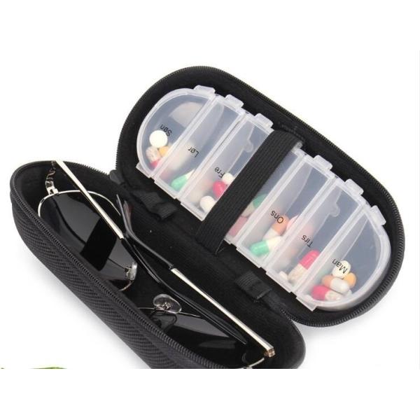 new style 7case plastic pill box with glasses box, one week 28 compartment with