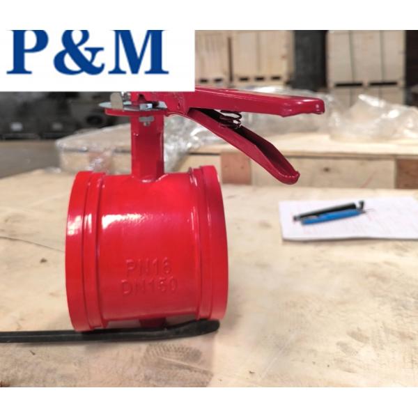 AWWA/ANSI DN100 grooved end butterfly valve