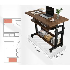 Height Adjustable Italian Column Wooden Coffee Table for Home Office Standing