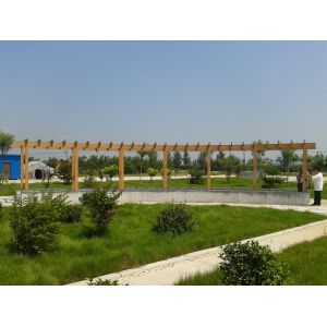 Brown Hollow Composite Pergola Material , Backyard Balcony Free Standing Pergola