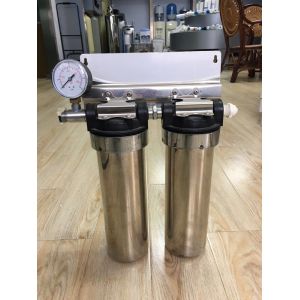 Wholesale Two Stage Under Sink 10&quot; Stainless Steel Water Filter Water Purifier With Pressure Gauge from china suppliers