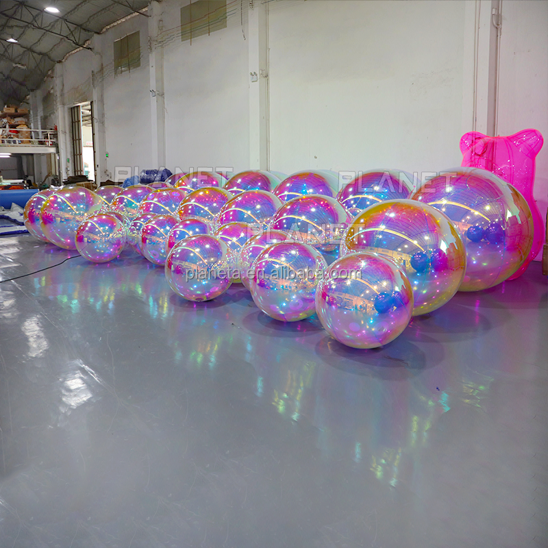 Wholesale Giant Large air Tight PVC Iridescent Inflatable Mirror Balloon for