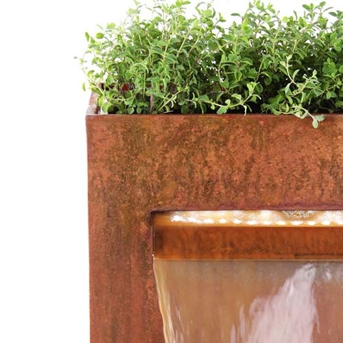 Multifunctional Corten Steel Waterfall Metal Garden Ornaments With Planter