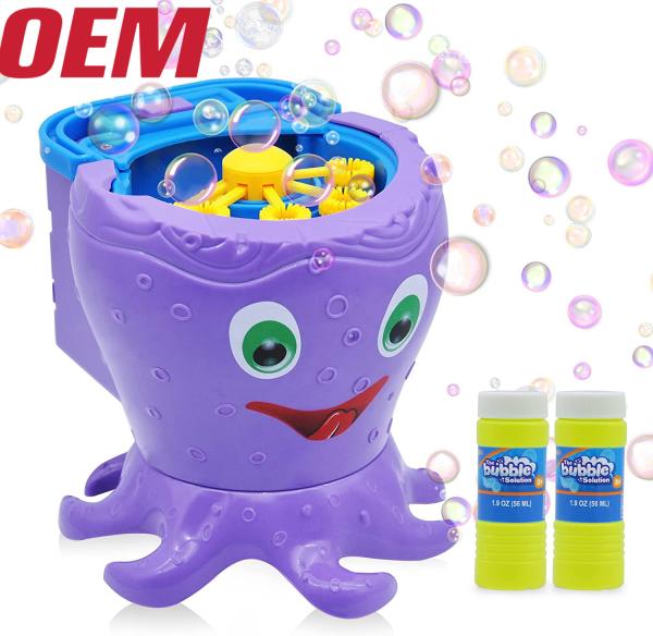 Nuby Bath Octopus Bubble Machine Made Automatic Bubble Maker With 2 Solutions