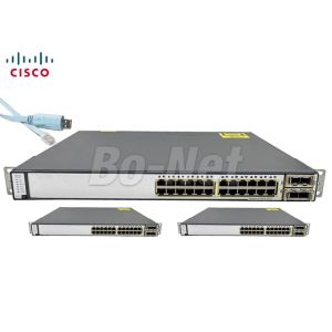 Full Duplex 24 Port Used Cisco Gigabit Switch Catalyst WS-C3750E-24TD-E 3750E
