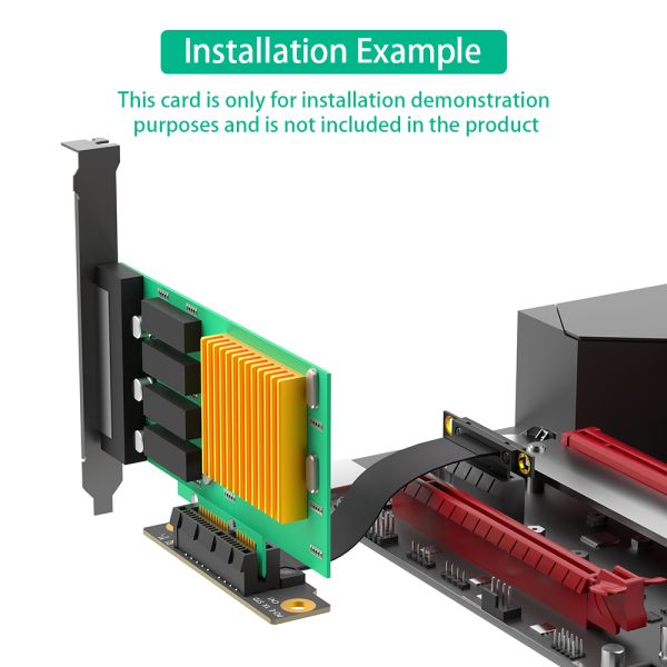 High Speed PCI-E 1X Riser Cable with Dual Vertical 90 Degrees Direction and 10cm Length for Flexible GPU Installation