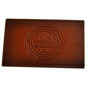 Multiple Style Embossed Leather Patches Brass Rivet custom embossed leather