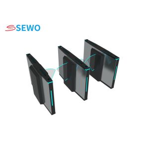 Pedestrian Access Control Turnstile Gate , Fully Automatic Flap Gate Barrier