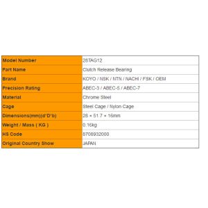 Custom-Made 28TAG12 Clutch Release Bearings Thrust Ball Heavy Load
