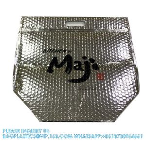 Hamburg Food Reusable thermal Insulate Zipper Delivery Thermal Bag Foil Thermal