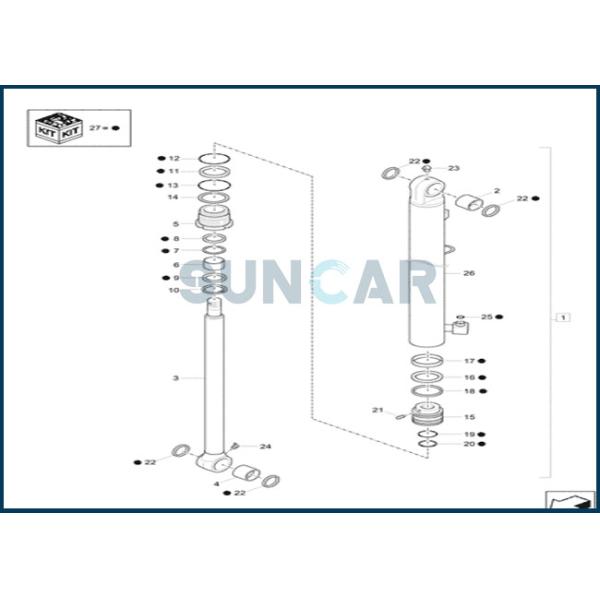 XKCD-03350 XKCD03350 CNH Bucket Cylinder Seal Repair Kit CX26C