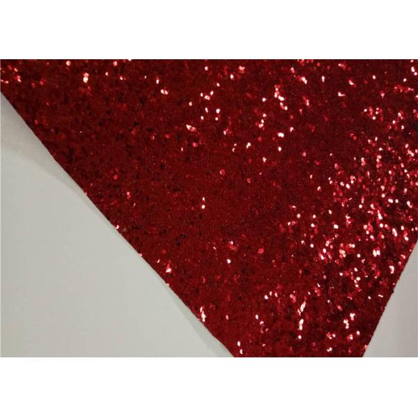 Environmental Friendly Glitter Material Red Chunky Width 138cm 50m Rolls