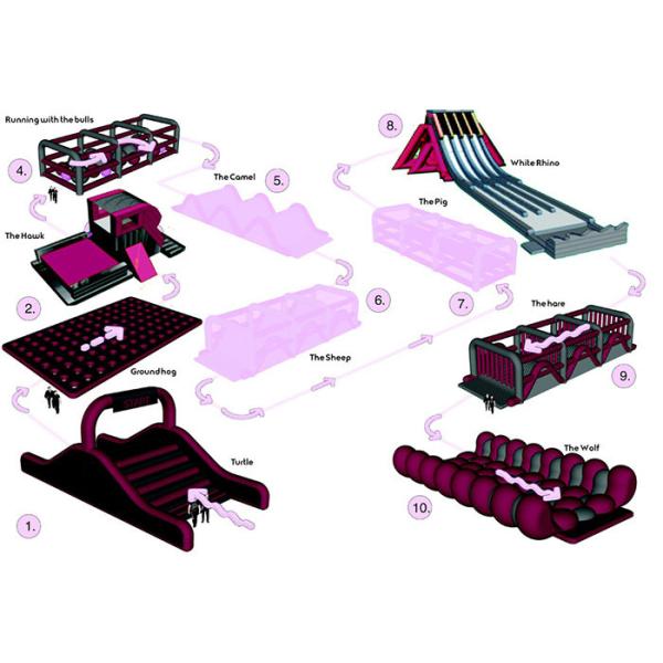 Quality Fire Proof Inflatable Obstacle Challenges For Playground , Amusement Park for sale