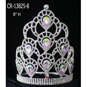 10 inch tall pageant rhinestone crowns and tiaras clear rhinestone pageant