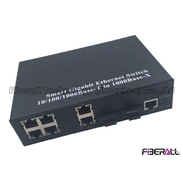 Quality Ethernet Ring Use 1000M Smart Ethernet Fiber Switch With 6 RJ45 Ports And Two SFP for sale