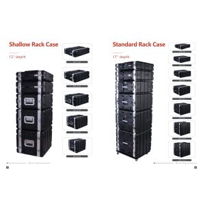 Compact 2U Shallow Rack Case Portable And Protective Black Color