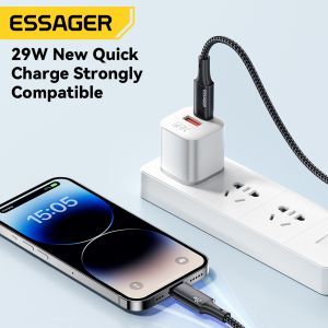 ESSAGER ES-X45 Pd 29w Usb C To Lighting Iphone Fast Charging Cord with USB 2.0