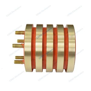 Carbon brush slip ring with 5 circuits 100A current and option for robot