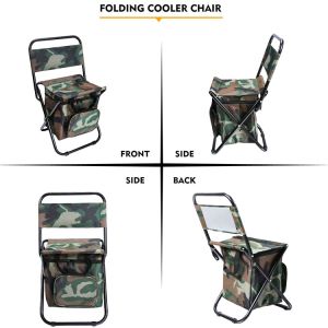 Lightweight Folding Backrest Stool Portable Camouflage Beach Seat Chair with Bag