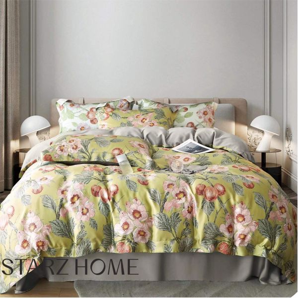 Design Printed Duvet Bedding Set with Solid Pattern and 300tc Thread Count