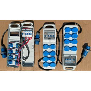 Syntax CT3 16A Electrical Power Splitter IP44 Distribution Box With 8 Schuko