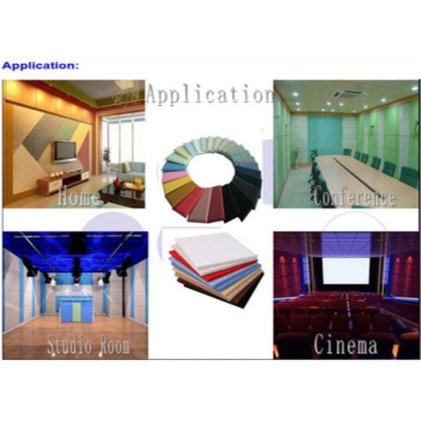 Fireproof 25mm Thick PET Acoustic Panel 100% Polyester Fiber