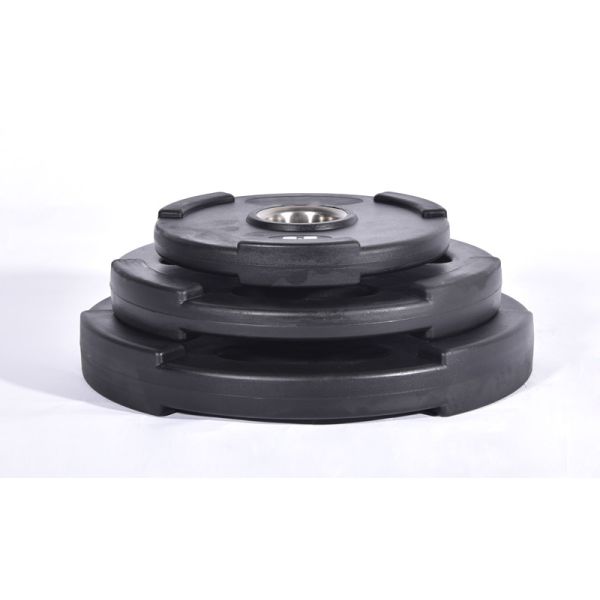 Black 2-Inch Rubber Weight Disc Plates with 3 Grips